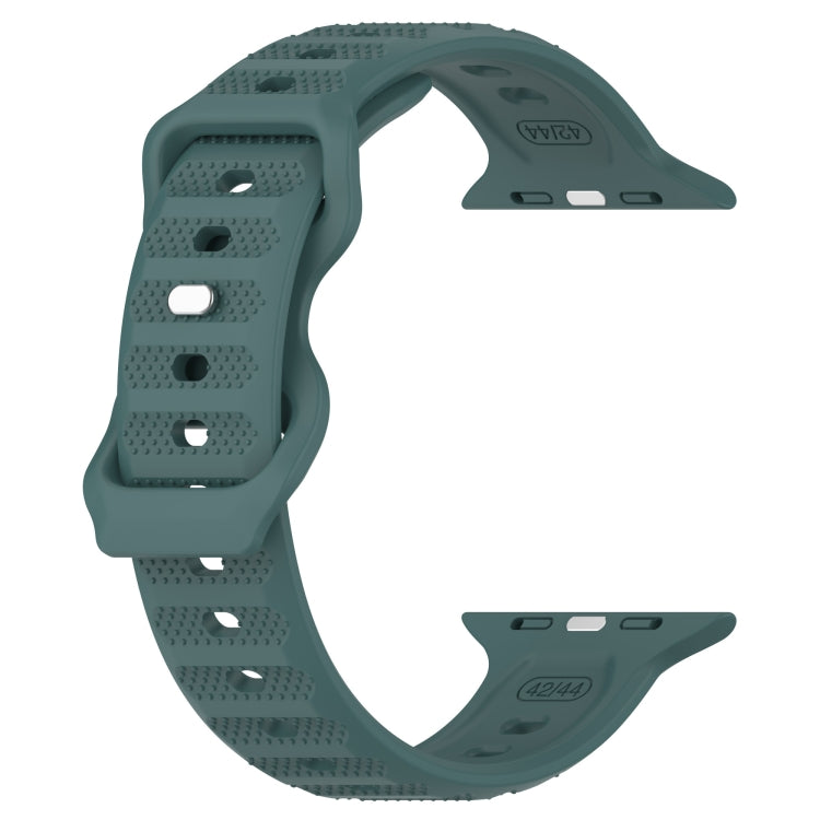 For Apple Watch 8 45mm Reverse Buckle Dot Texture Silicone Watch Band(Olive Green) - Watch Bands by PMC TechLife | Online Shopping South Africa | PMC TechLife