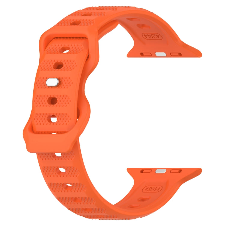 For Apple Watch 7 41mm Reverse Buckle Dot Texture Silicone Watch Band(Orange) - Watch Bands by PMC TechLife | Online Shopping South Africa | PMC TechLife