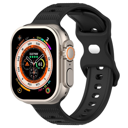 For Apple Watch SE 2022 40mm Reverse Buckle Dot Texture Silicone Watch Band(Black) - Watch Bands by PMC Jewellery | Online Shopping South Africa | PMC Jewellery