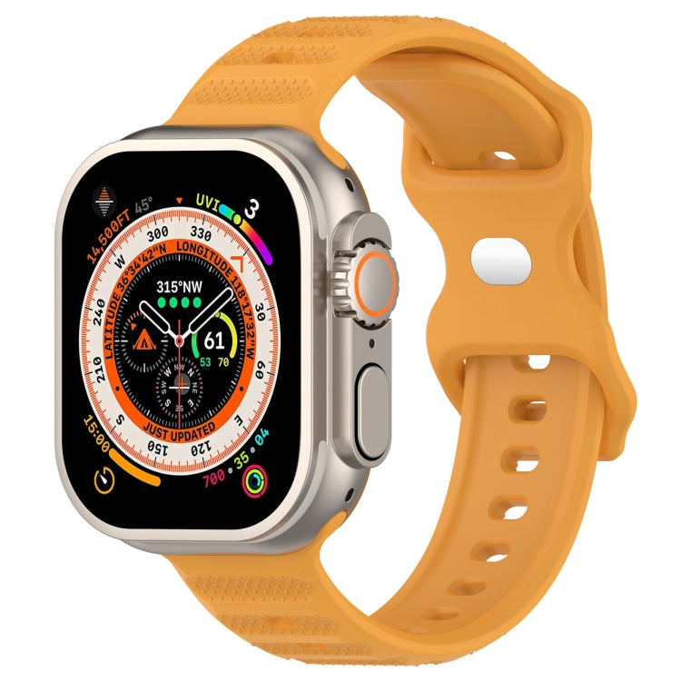 For Apple Watch SE 40mm Reverse Buckle Dot Texture Silicone Watch Band(Yellow) - Watch Bands by PMC TechLife | Online Shopping South Africa | PMC TechLife