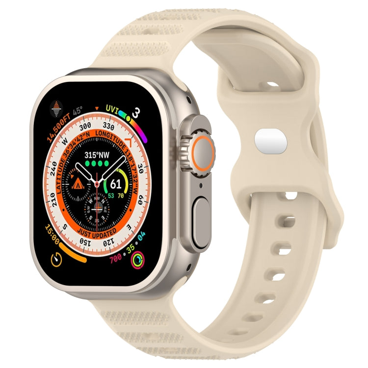 For Apple Watch 5 40mm Reverse Buckle Dot Texture Silicone Watch Band(Khaki) - Watch Bands by PMC Jewellery | Online Shopping South Africa | PMC Jewellery