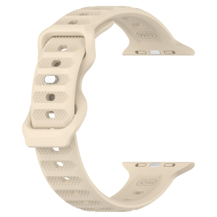 For Apple Watch 5 40mm Reverse Buckle Dot Texture Silicone Watch Band(Khaki) - Watch Bands by PMC TechLife | Online Shopping South Africa | PMC TechLife