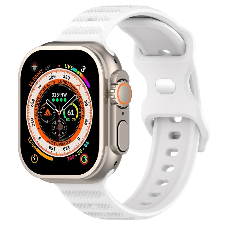 For Apple Watch 4 40mm Reverse Buckle Dot Texture Silicone Watch Band(White) - Watch Bands by PMC TechLife | Online Shopping South Africa | PMC TechLife