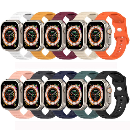 For Apple Watch 7 41mm Reverse Buckle Dot Texture Silicone Watch Band(Orange) - Watch Bands by PMC Jewellery | Online Shopping South Africa | PMC Jewellery