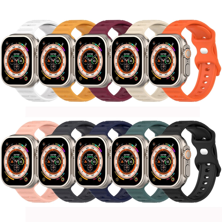 For Apple Watch 8 45mm Reverse Buckle Dot Texture Silicone Watch Band(Wine Red) - Watch Bands by PMC Jewellery | Online Shopping South Africa | PMC Jewellery