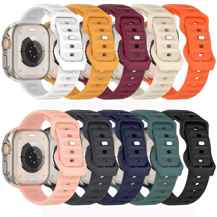 For Apple Watch SE 44mm Reverse Buckle Dot Texture Silicone Watch Band(Wine Red) - Watch Bands by PMC TechLife | Online Shopping South Africa | PMC TechLife