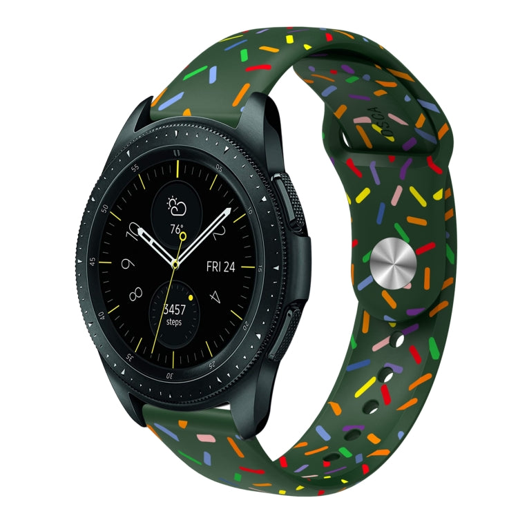 For Samsung Galaxy Watch Active 2 40mm / 44mm Sports Rainbow Dots Silicone Buckle Watch Band(Green) - Watch Bands by PMC Jewellery | Online Shopping South Africa | PMC Jewellery