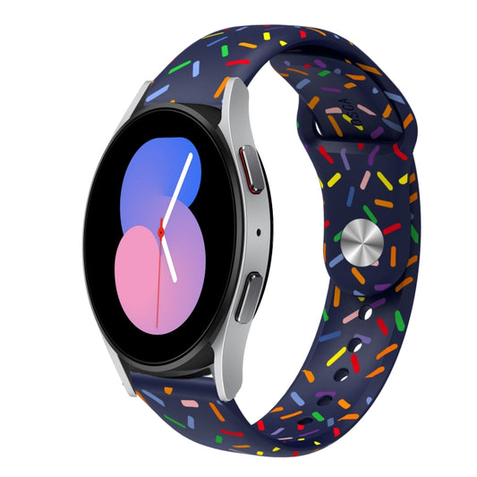 For Samsung Galaxy Watch 42mm Sports Rainbow Dots Silicone Buckle Watch Band(Blue) - Watch Bands by PMC Jewellery | Online Shopping South Africa | PMC Jewellery