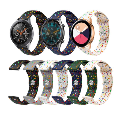 For Samsung Galaxy Watch 5 Pro Sports Rainbow Dots Silicone Buckle Watch Band(White) - Watch Bands by PMC Jewellery | Online Shopping South Africa | PMC Jewellery