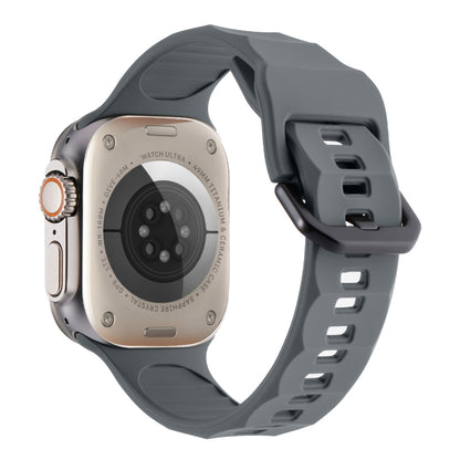 For Apple Watch 5 44mm Ripple Silicone Sports Watch Band(Dark Grey) - Watch Bands by PMC Jewellery | Online Shopping South Africa | PMC Jewellery