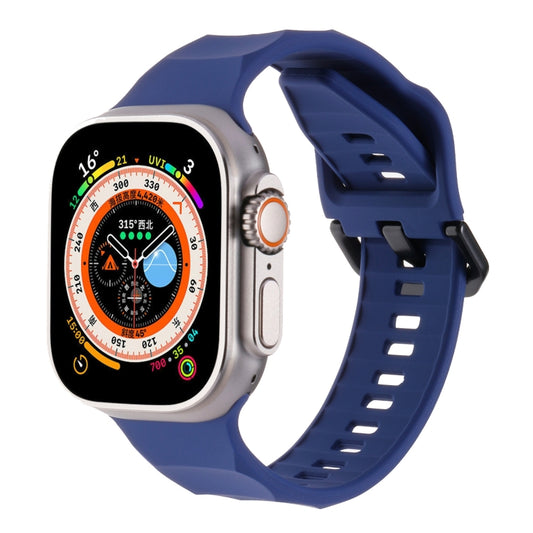 For Apple Watch 3 42mm Ripple Silicone Sports Watch Band(Dark Blue) - Watch Bands by PMC Jewellery | Online Shopping South Africa | PMC Jewellery