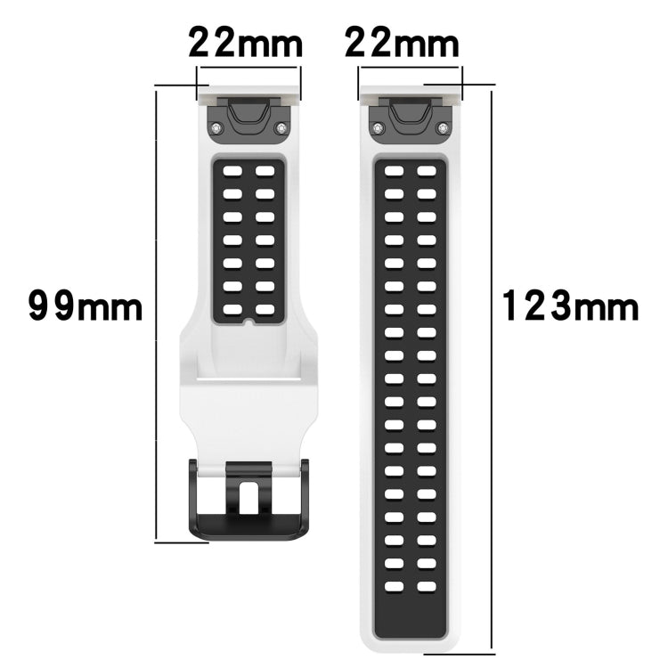 For Garmin Epix Gen 2 22mm Two-Color Reverse Buckle Silicone Watch Band(Red+Black) - Watch Bands by PMC Jewellery | Online Shopping South Africa | PMC Jewellery