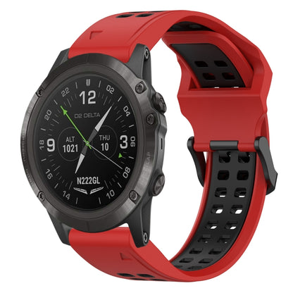 For Garmin D2 Delta PX 26mm Two-Color Reverse Buckle Silicone Watch Band(Red+Black) - Watch Bands by PMC Jewellery | Online Shopping South Africa | PMC Jewellery