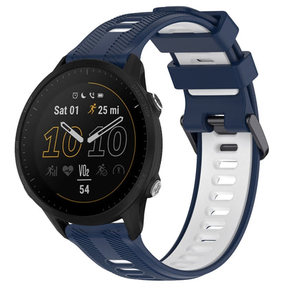 For Garmin Forerunner 955 Sports Two-Color Silicone Watch Band(Midnight Blue+White) - Watch Bands by PMC Jewellery | Online Shopping South Africa | PMC Jewellery