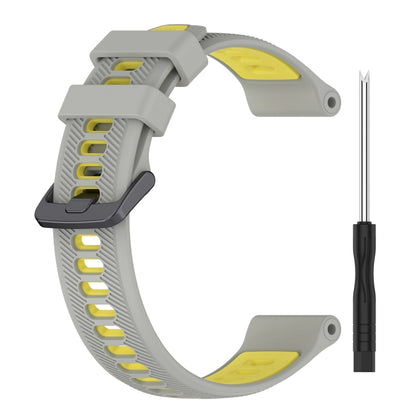 For Garmin Forerunner 935 Sports Two-Color Silicone Watch Band(Grey+Yellow) - Watch Bands by PMC Jewellery | Online Shopping South Africa | PMC Jewellery