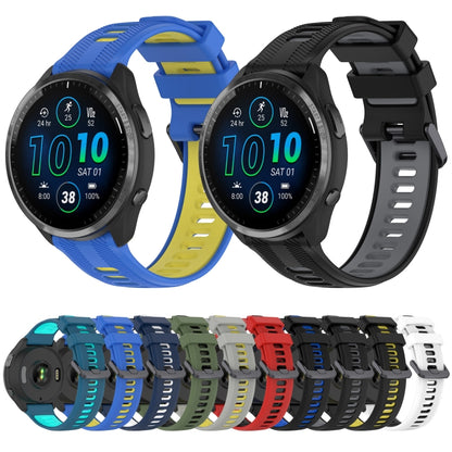 For Garmin Fenix 7 Sports Two-Color Silicone Watch Band(Blue+Teal) - Watch Bands by PMC Jewellery | Online Shopping South Africa | PMC Jewellery