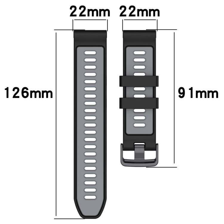 For Garmin Forerunner 935 Sports Two-Color Silicone Watch Band(Black+Grey) - Watch Bands by PMC Jewellery | Online Shopping South Africa | PMC Jewellery