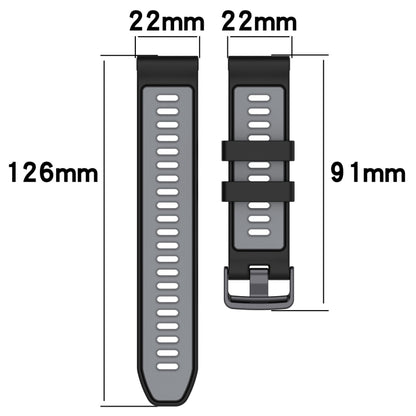 For Garmin Fenix 5 Sports Two-Color Silicone Watch Band(Grey+Yellow) - Watch Bands by PMC Jewellery | Online Shopping South Africa | PMC Jewellery