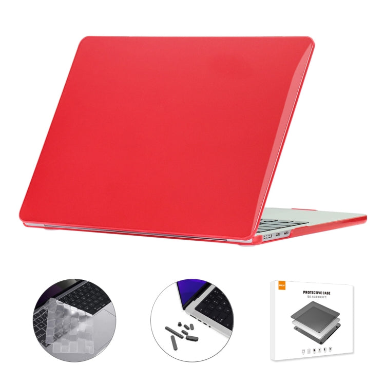 For MacBook Air 15.3 A2941 ENKAY EU Version 3 in 1 Crystal Protective Case with TPU Keyboard Film & Anti-dust Plugs(Red) - MacBook Air Cases by ENKAY | Online Shopping South Africa | PMC TechLife | Buy Now Pay Later Mobicred