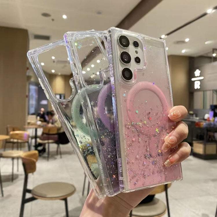 For Samsung Galaxy S22+ 5G Magsafe Glitter TPU Phone Protective Case(Pink) - Galaxy S22+ 5G Cases by PMC TechLife | Online Shopping South Africa | PMC TechLife | Buy Now Pay Later Mobicred