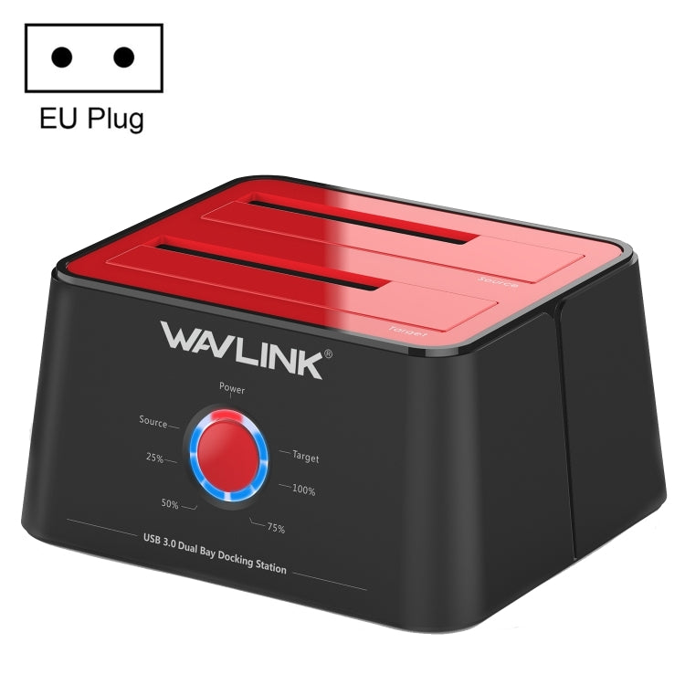 Wavlink ST334U SSD Dual Bay External Hard Drive Docking Station USB 3.0 to SATA I/II/III(EU Plug) - External Hard Drives by WAVLINK | Online Shopping South Africa | PMC Jewellery | Buy Now Pay Later Mobicred