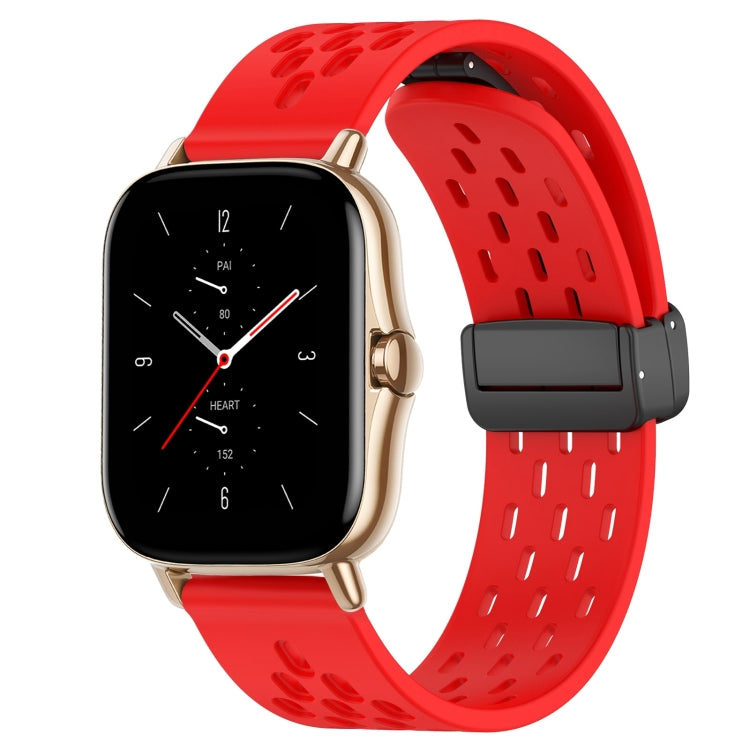 For Amazfit GTS 2 20mm Folding Magnetic Clasp Silicone Watch Band(Red) - free shipping - PMC TechLife - Order now!