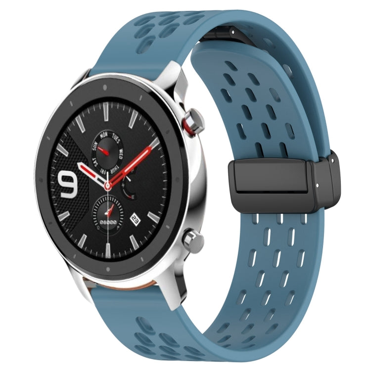For Amazfit GTR 4 Pro 22mm Folding Magnetic Clasp Silicone Watch Band(Blue) - free shipping - PMC TechLife - Order now!