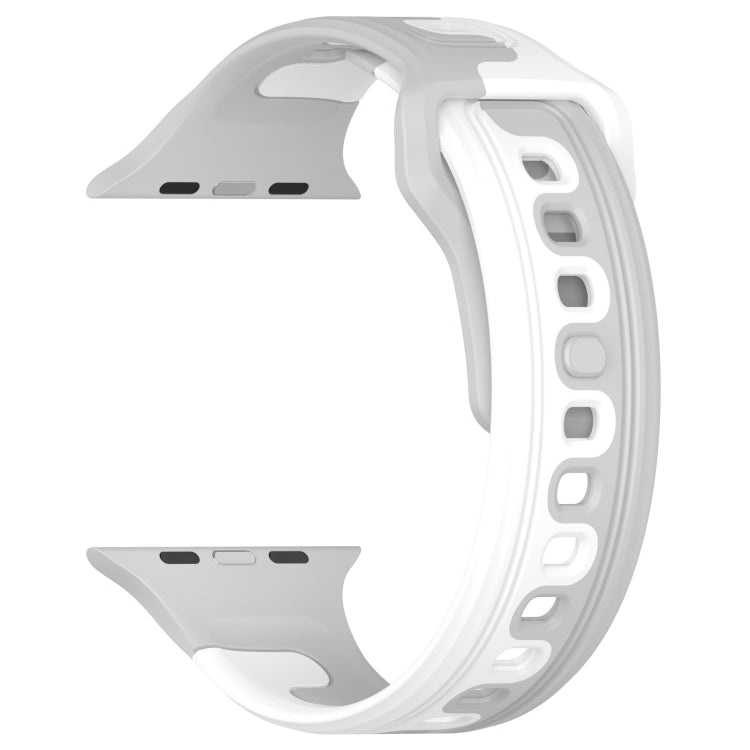 For Apple Watch 5 40mm Double Color Silicone Watch Band(Grey+White) - Watch Bands by PMC TechLife | Online Shopping South Africa | PMC TechLife