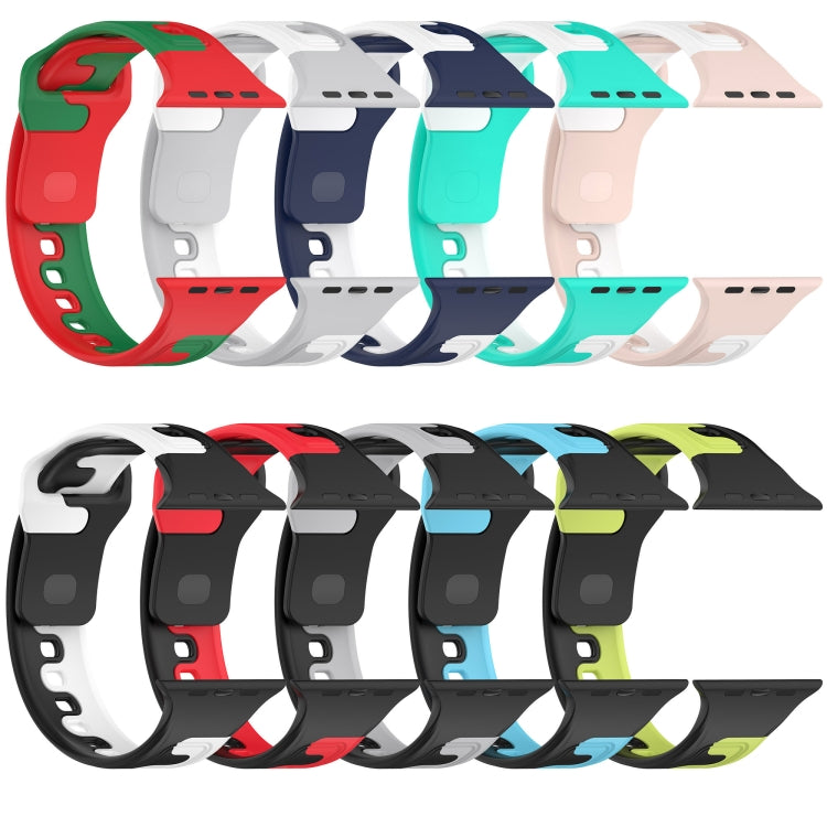 For Apple Watch SE 40mm Double Color Silicone Watch Band(Grey+White) - Watch Bands by PMC TechLife | Online Shopping South Africa | PMC TechLife
