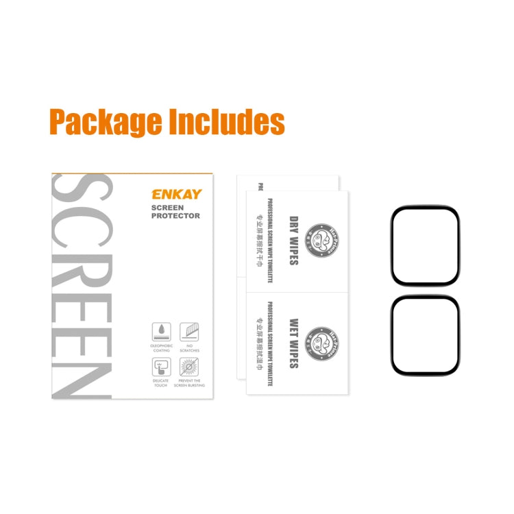 For Amazfit Bip 5 / Bip 5 Pro 2pcs ENKAY 3D Full Coverage Soft PC Edge PMMA HD Screen Film - Screen Protector by ENKAY | Online Shopping South Africa | PMC TechLife