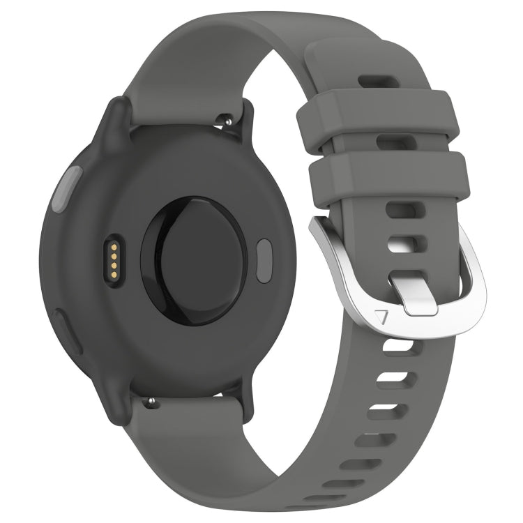 Compatible with Garmin Vivoactive 5 Liquid Glossy Silver Buckle Silicone Watch Band(Gray) - Watch Bands by PMC TechLife | Online Shopping South Africa | PMC TechLife | Buy Now Pay Later Mobicred