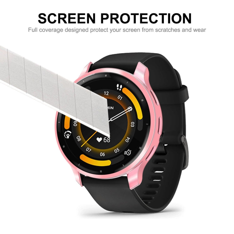 For Garmin Venu 3S ENKAY Hat-Prince Full Coverage Electroplated TPU Watch Case with Screen Protection(Pink) - Watch Cases by ENKAY | Online Shopping South Africa | PMC Jewellery