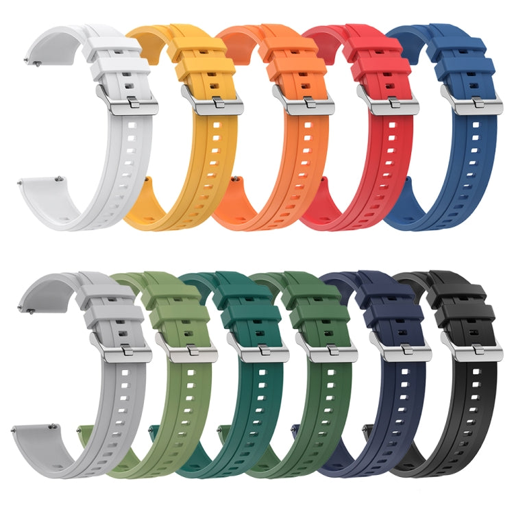 For Huawei Watch GT3 Pro 46mm Tire Pattern Silver Buckle Silicone Watch Band(Blue) - Watch Bands by PMC TechLife | Online Shopping South Africa | PMC TechLife