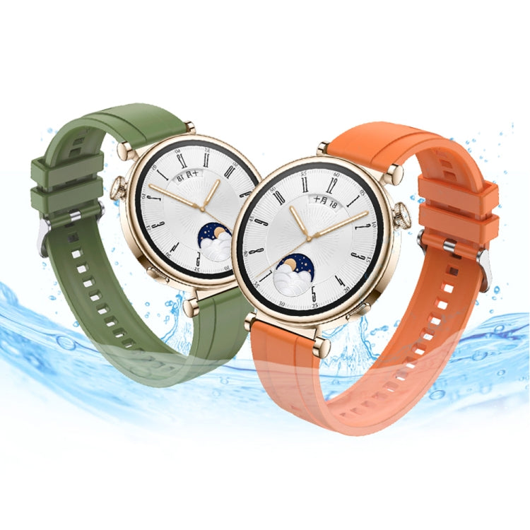 For Huawei Watch GT4 41mm Tire Pattern Silver Buckle Silicone Watch Band(Light Gray) - Watch Bands by PMC TechLife | Online Shopping South Africa | PMC TechLife