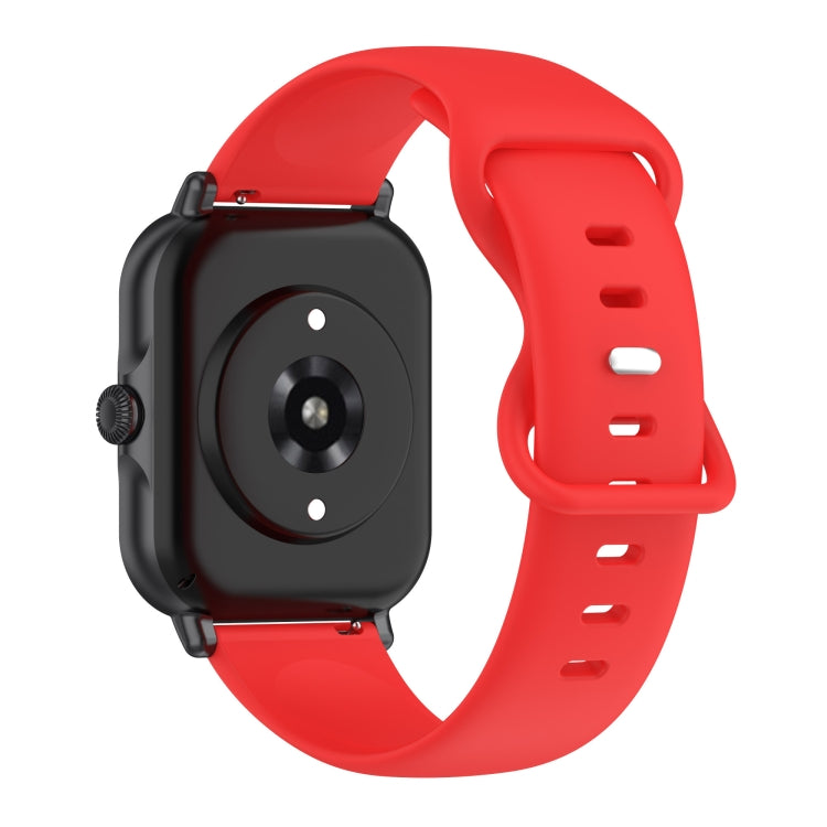 For Amazfit Active L Butterfly 8-shaped Buckle Silicone Watch Band(Red) - Watch Bands by PMC TechLife | Online Shopping South Africa | PMC TechLife