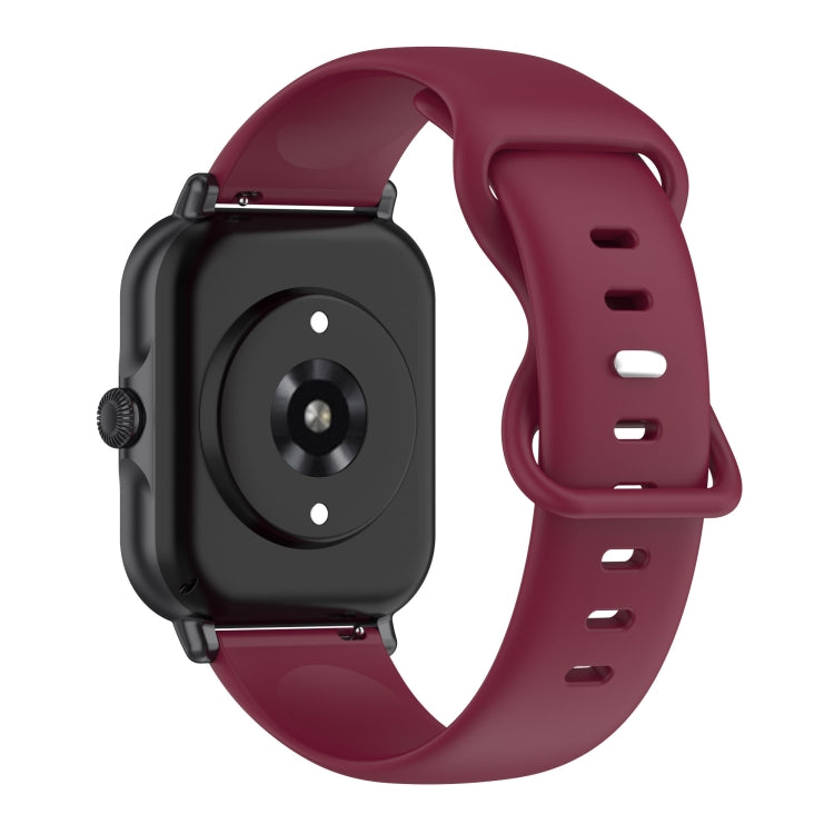 For Amazfit Active L Butterfly 8-shaped Buckle Silicone Watch Band(Wine) - Watch Bands by PMC TechLife | Online Shopping South Africa | PMC TechLife