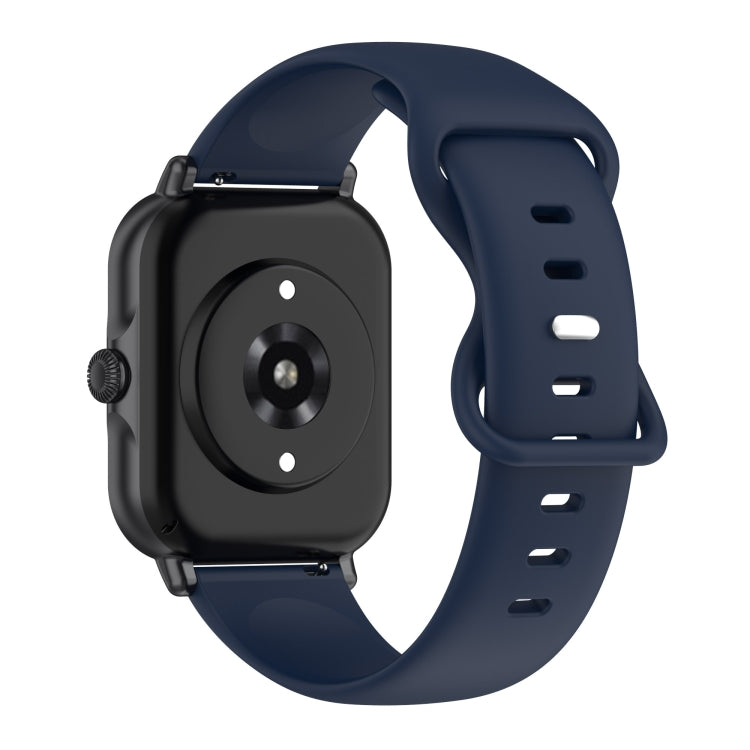 For Amazfit Active L Butterfly 8-shaped Buckle Silicone Watch Band(Navy Blue) - Watch Bands by PMC TechLife | Online Shopping South Africa | PMC TechLife