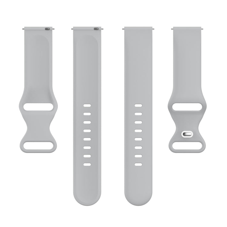 For Amazfit Active L Butterfly 8-shaped Buckle Silicone Watch Band(Grey) - Watch Bands by PMC TechLife | Online Shopping South Africa | PMC TechLife