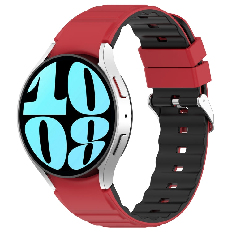For Samsung Galaxy Watch 5 Pro Two Color Horizontal Silicone Watch Band(Red Black) - free shipping - PMC TechLife - Order now!