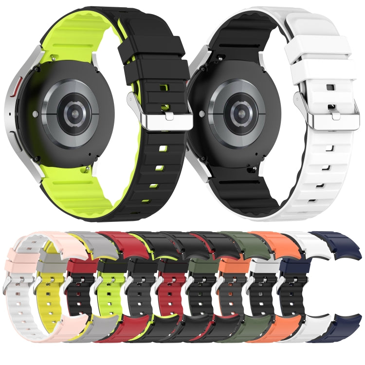 For Samsung Galaxy Watch 3 41mm Two Color Horizontal Silicone Watch Band(Black Grey) - Watch Bands by PMC TechLife | Online Shopping South Africa | PMC TechLife