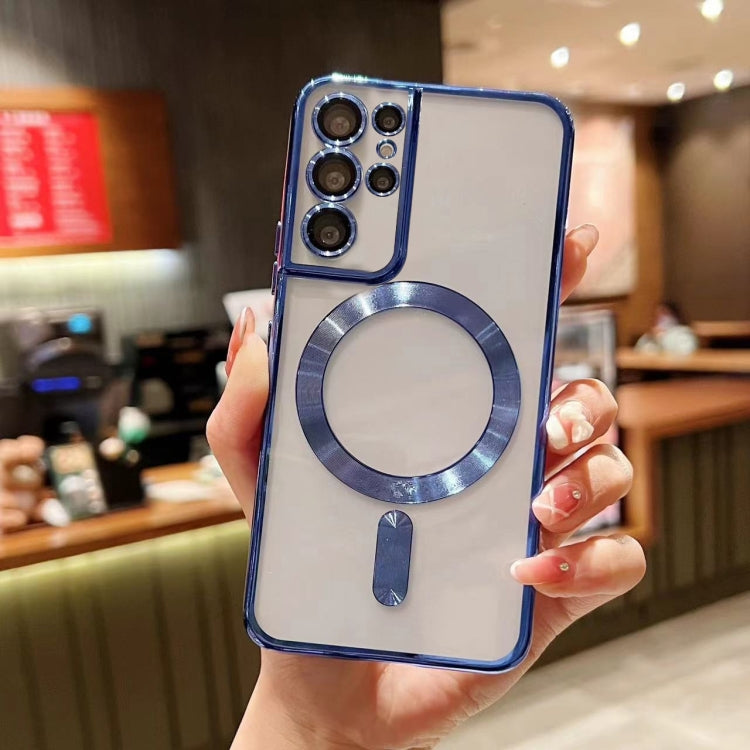 For Samsung Galaxy S22 Ultra 5G MagSafe Electroplating TPU Phone Case(Blue) - free shipping - PMC TechLife - Order now!