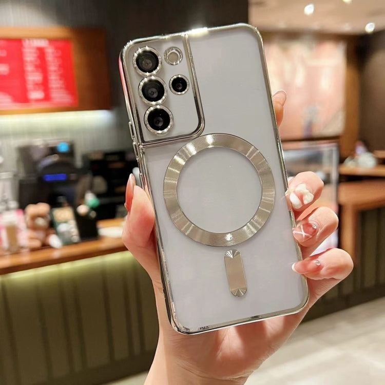 For Samsung Galaxy S20+ 5G MagSafe Electroplating TPU Phone Case(Silvery) - Galaxy Phone Cases by PMC TechLife | Online Shopping South Africa | PMC TechLife