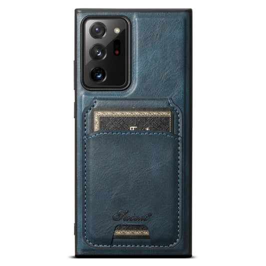 For Samsung Galaxy Note20 Ultra 5G Suteni H15  Oil Eax Leather Detachable Wallet Back Phone Case(Blue) - Galaxy Note20 Ultra Cases by Suteni | Online Shopping South Africa | PMC Jewellery | Buy Now Pay Later Mobicred