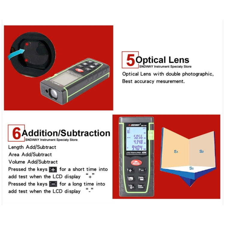 SNDWAY Range Finder Laser Handheld Range Finder SW-T100 - free shipping - PMC TechLife - Order now!