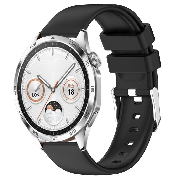 For Huawei Watch GT4 41mm 20mm Smooth Solid Color Silicone Watch Band(Black) - Watch Bands by PMC TechLife | Online Shopping South Africa | PMC TechLife | Buy Now Pay Later Mobicred