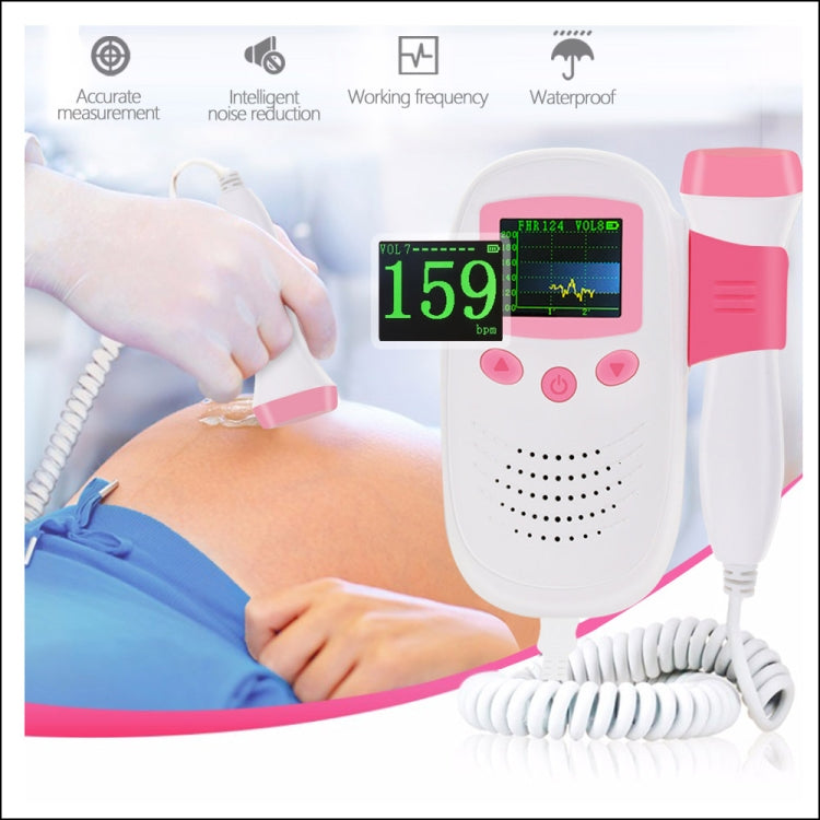 RZ-100S9 LED Fetal Doppler Ultrasound Sound Baby Heartbeat Detector Monitor Digital Prenatal Pocket Fetal Doppler Stethoscope - Heart Rate Monitoring by PMC Jewellery | Online Shopping South Africa | PMC Jewellery