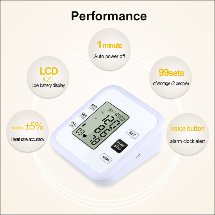 RZ205 Blood Pressures Automatic Digital Upper Arm Heart Beat Rate Pulse Monitor Meter Tonometer Equipment Sphygmomanometer - Sphygmomanometer by PMC Jewellery | Online Shopping South Africa | PMC Jewellery