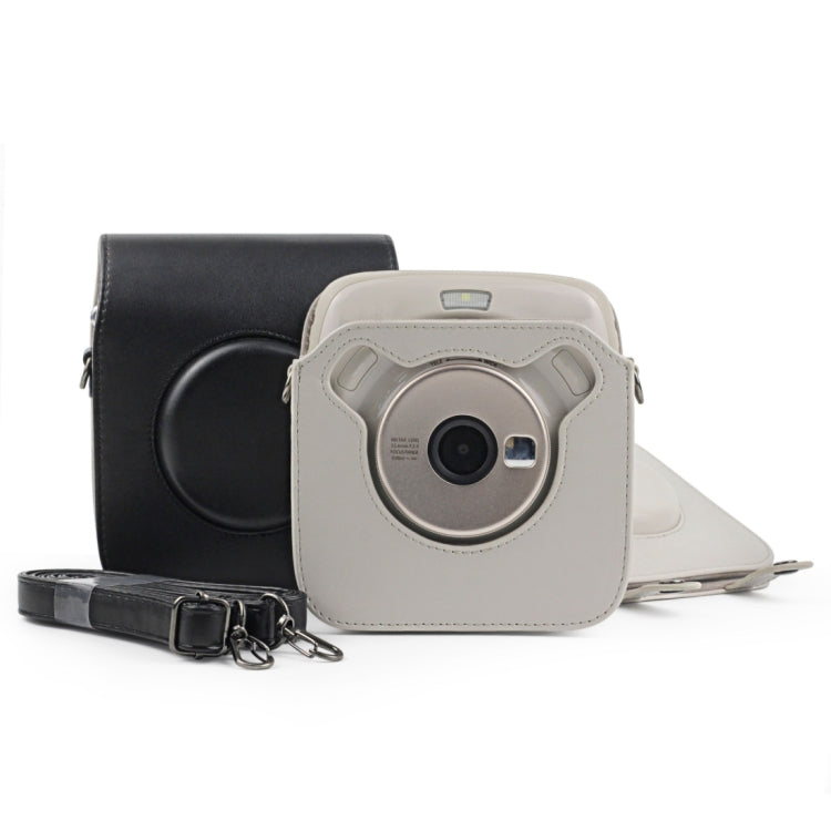 Full Body Camera PU Leather Case Bag with Strap for Fujifilm Instax Square SQ20(Black) - Leather Bag by PMC Jewellery | Online Shopping South Africa | PMC Jewellery