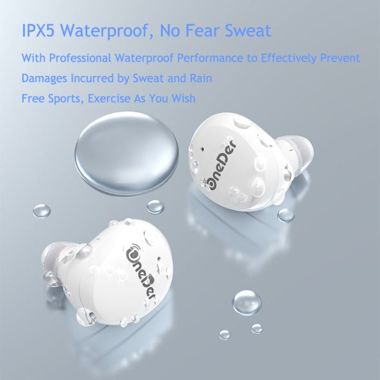 OneDer W12 Wireless Earphone with Waterproof IPX5 HD Stereo Sound TWS Bluetooth Earphone(White) - free shipping - PMC TechLife - Order now!
