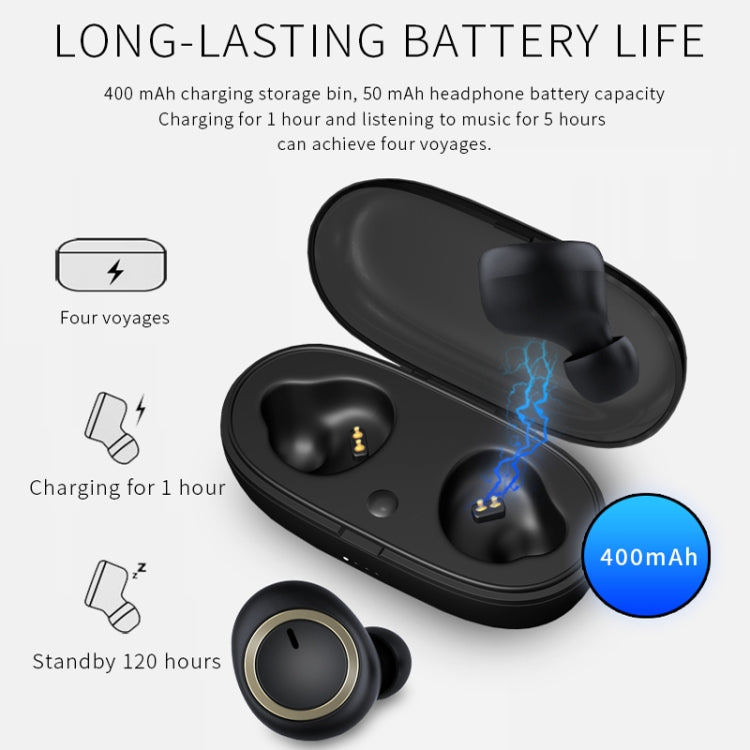 TWS-A1 TWS Bluetooth 5.0 Mini Invisible Sports Music Earphone with Charging Box & Microphone (White) - TWS Earphone by PMC TechLife | Online Shopping South Africa | PMC TechLife